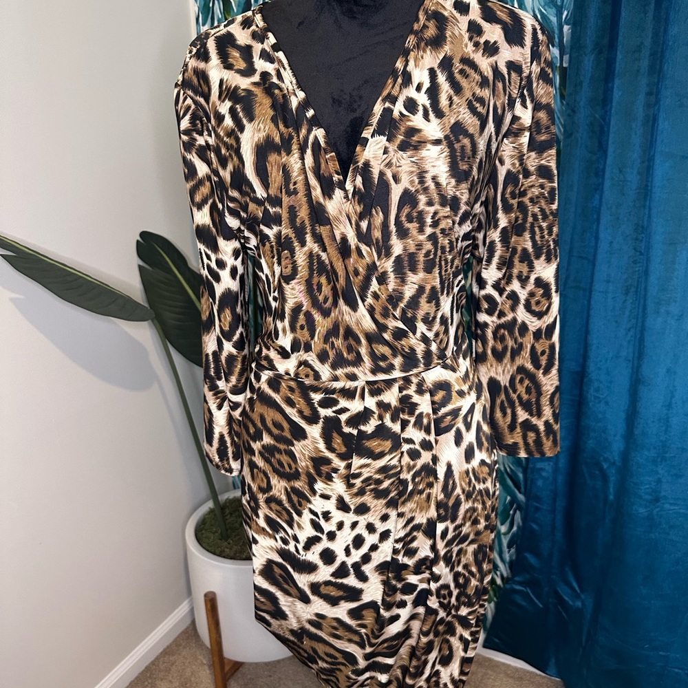 Leopard Print Wrap Dress